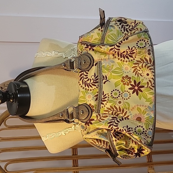 Genna de rossi floral purse with silver metallic look trim Y2K style - Picture 6 of 12